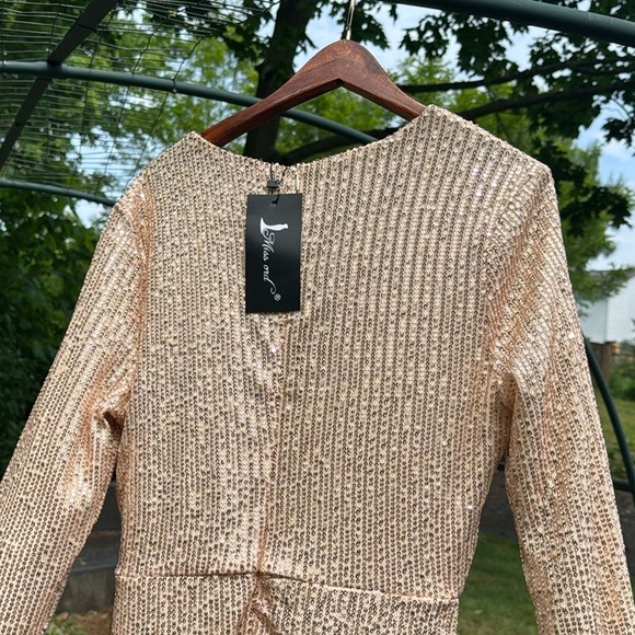 PROM Sequin CHAMPAGNE DRESS - Picture 10 of 14